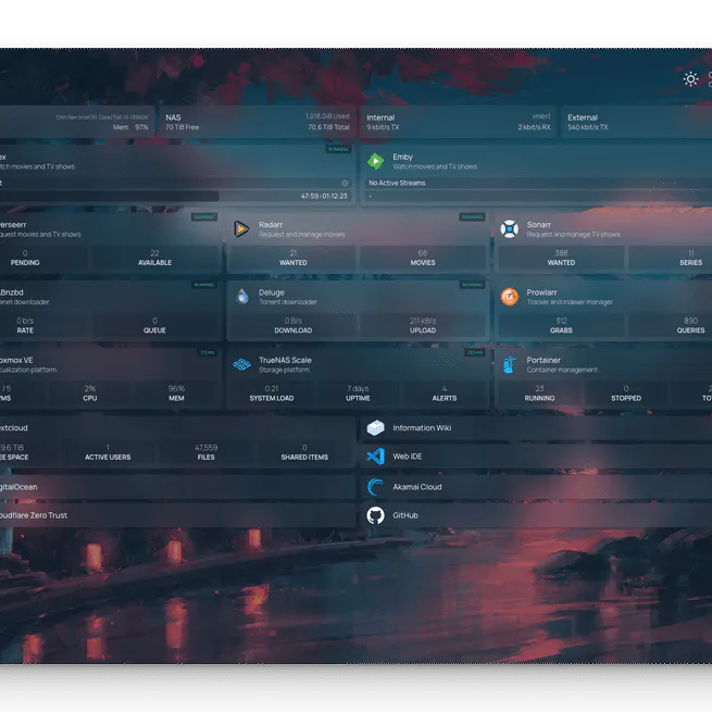 Homepage: a single pain of glass for your Homelab